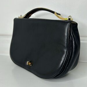 Ruth Saltz 🖤 Vintage Black Flap Top Handle Handbag Clutch Purse